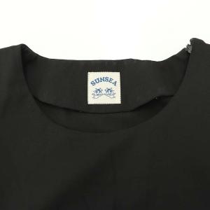 SUNSEA ストレッチウールプルオーバートップ カットソー Tシャツ 半袖 3 黒 ブラック