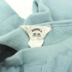 SUNSEA ワッフルパンツ ニットパンツ スリム 裏起毛 2 サックス