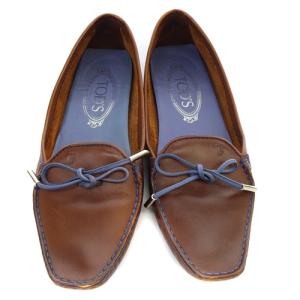 TOD'S レザー ドライビングシューズ ローファー 6.5 25.5cm 茶色 ブラウン /SR16 SH