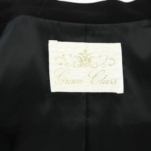 Grace Class フレアスリーブジャケット ノーカラー 七分袖 ショート丈 36 S 黒 ブラック