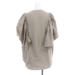 Drawer 22SS コットンシルク フレアスリーブ ブラウス シャツ 36 S グレージュ