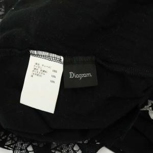Diagram GRACE CONTINENTAL スター刺繍トップス カットソー 半袖 シアー クルーネック 36 黒 ブラック シルバー色