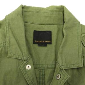HYSTERIC GLAMOUR コットン リネン ミリタリーシャツ 長袖 S カーキ