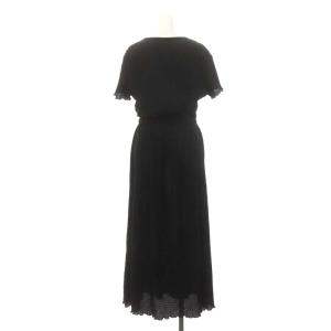 Ron Herman 22SS ショートスリーブウエストギャザーワンピース 半袖 ロング S 黒 ブラック