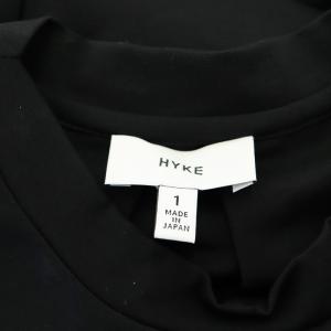 HYKE ベルト付きストレッチノースリーブワンピース ロング クルーネック スリット 1 黒 ブラック