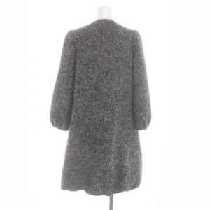 M'S GRACY アルパカ ウール混 シャギー バルーンコート ノーカラー ロング 36 S グレー