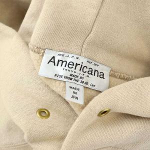 AMERICANA プルオーバーパーカー スウェット 七分袖 裏起毛 ベージュ