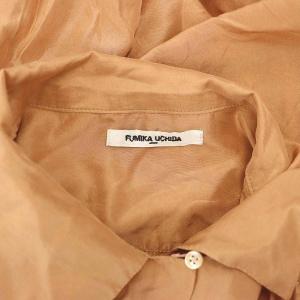 FUMIKA_UCHIDA SILK CACHECOEUR SHIRTS シャツ ブラウス カシュクール シルク 長袖 36 キャメル