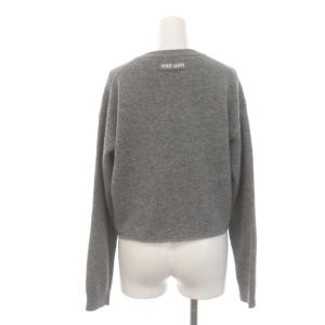 miumiu 23年製 ウール バックロゴ クロップドニット 36 グレー