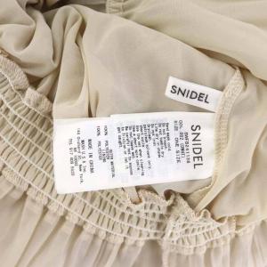 SNIDEL 24SS オーガンプリーツブラウス 長袖 クロップド スクエアネック フリル F ベージュ