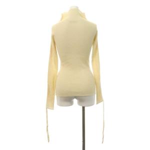 CELINE フィービー期ウール シルク サイドシャーリングニット XS アイボリー