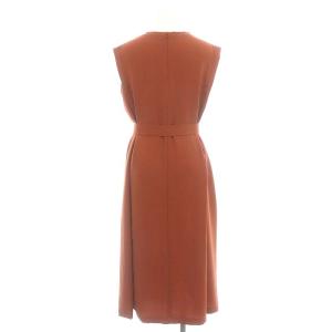 23区 vingt-trois 24SS ストレッチジョーゼットワンピース ロング ノースリーブ 38 オレンジブラウン