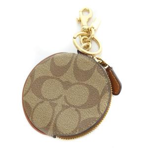 COACH サーキュラー コインポーチ 小銭入れ シグネチャー キャンバス 茶色 ブラウン CG762