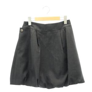 ウールバルーンスカート ミニ丈 バックファスナー 38 S チャコールグレー