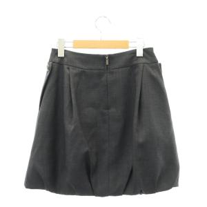 FOXEY BOUTIQUE ウールバルーンスカート ミニ丈 バックファスナー 38 S チャコールグレー