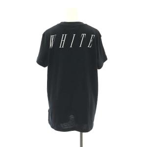 Off-White shit happensTシャツ カットソー 半袖 プルオーバー コットン XS 黒 ブラック 白 ホワイト