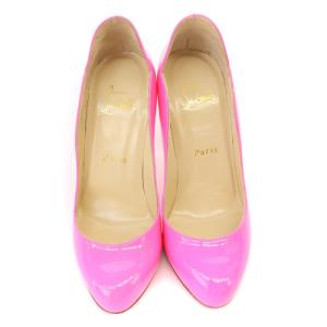 Christian Louboutin パテント プレーントゥ パンプス ピンヒール 36.5 ピンク