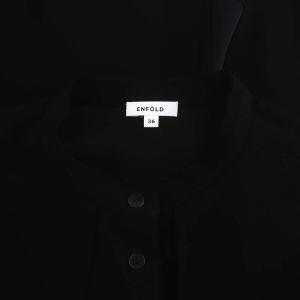ENFOLD 23SS RAMDOM SLIT BLOUSE ブラウス シャツ バンドカラー 長袖 36 黒 ブラック