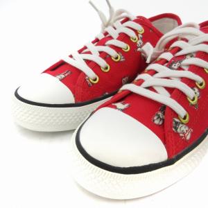 franche lippée ローカットスニーカー トイプリント どうぶつ柄 総柄 22.5ｃｍ 赤 レッド