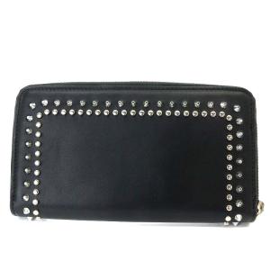 JIMMY CHOO 長財布 ラウンドファスナー スタッズ レザー 黒 ブラック