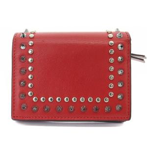 JIMMY CHOO HANNE 二つ折り 財布 スタッズ JCロゴ レザー 赤 レッド