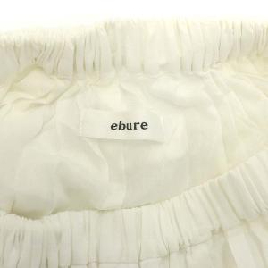 ebure 22SS コットンギャザースカート ロング フレア リネン混 36 オフホワイト