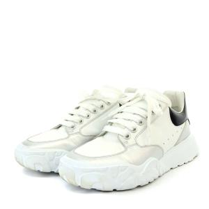 Alexander McQueen 662663 Court Trainer スニーカー ローカット レザー 41 ホワイト ブラック