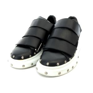 Alexander McQueen ベルクロ スニーカ スタッズ 41 26cm 黒 ブラック 485248