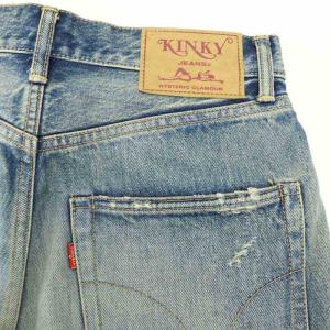 HYSTERIC GLAMOUR 22SS WPC加工 60'S XXデニムパンツ ジーンズ ストレート ジッパーフライ ダメージ加工 28 青 ブルー