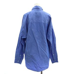 L'Appartement 長袖 シャツ オーバーサイズ 襟ワイヤー コットン 紺 ネイビー