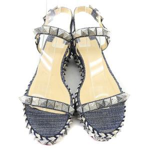 Christian Louboutin カタクロウ スタッズ ストラップ サンダル 35 ネイビー