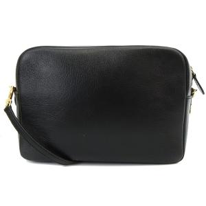 J&M DAVIDSON GABBY レザーショルダーバッグ レザー ロゴ ブラック