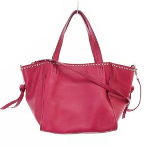 J&M DAVIDSON BELLE スタッズ ハンドバッグ ショルダーバッグ 2way レザー ピンク