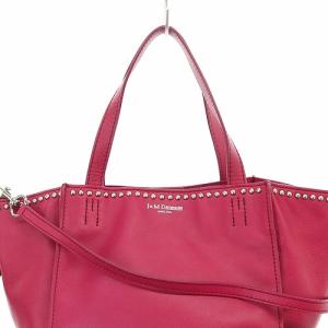 J&M DAVIDSON BELLE スタッズ ハンドバッグ ショルダーバッグ 2way レザー ピンク