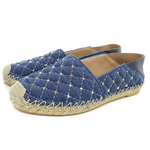 VALENTINO GARAVANI Rockstud Spike Espadrille Flats エスパドリーユ スタッズ 切替 35 22.5cm