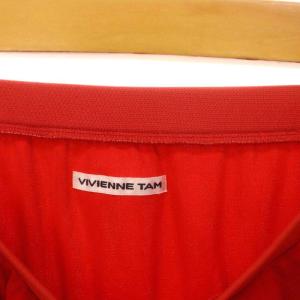 VIVIENNE TAM パワーネット ティアード フリル タイトスカート ひざ丈 0 赤 レッド