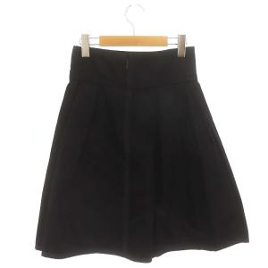 CHANEL タックスカート フレア 42 ブラック