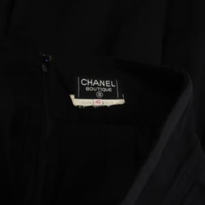 CHANEL タックスカート フレア 42 ブラック