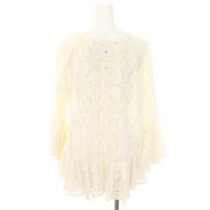 GRACE CONTINENTAL ビジュー装飾レースブラウス シャツ 七分袖 36 S 白 ホワイト