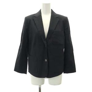 24SS Good Crunch W Shrkn Patch UL テーラードジャケット シングル リネン 2 紺 ネイビー