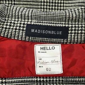 MADISONBLUE CPO WOOL GRENCHECK シャツ カジュアル 長袖 ステンカラー 千鳥格子 2 M 黒 ブラック 白 ホワイト