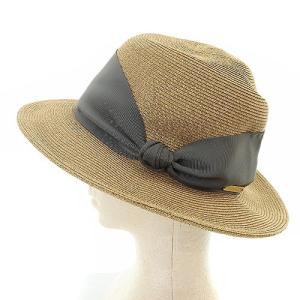 Athena New York 帽子 ペーパーハット リボン べージュ グレー