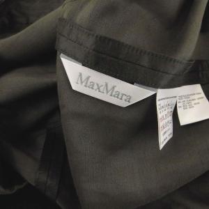 Max Mara リネン シルク ノーカラージャケット 薄手 42 ダークブラウン