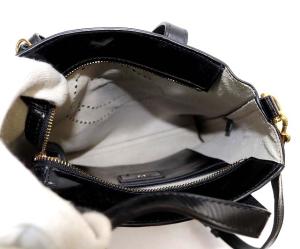 ANYA HINDMARCH スマイリー ウインク トートバッグ ショルダーバッグ 2way 斜め掛け エナメルレザー 黒 ブラック