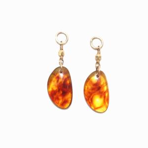 agete ペンダントトップ チャーム K10 アンバー イエローゴールド 茶 ブラウン