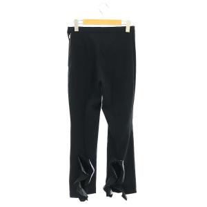 TOGA PULLA 22SS NYLON TRICOT PANTS パンツ ボトムス サイドジップ 裾フレア センタープレス 34 S 黒 ブラック