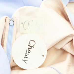 Chesty スカラップ ノースリーブ ワンピース ひざ丈 ミディ丈 1 水色 ライトブルー