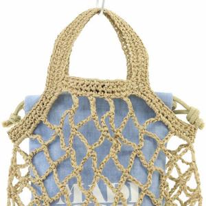 MADISONBLUE FISHNET BAG PETIT PAPER ハンドバッグ メッシュ ブルー べージュ