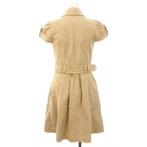 BURBERRY BLUE LABEL トレンチワンピース 半袖 膝丈 チェック コットン 36 ベージュ