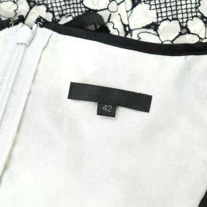 TO BE CHIC 22SS レースフラワー刺繍 ドレス ワンピース ロング 五分袖 42 黒 白 ブラック ホワイト